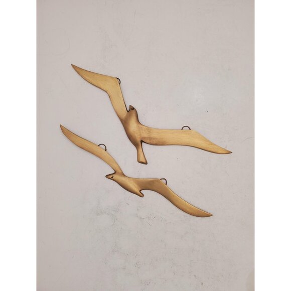 Set of 2 Vintage Brass Flying Birds/Seagulls | Soaring Gulls | Streamlin… - Picture 3 of 10